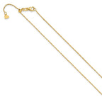 FJC Finejewelers 14 kt Yellow Gold Adjustable Sparkle Singapore Chain 22 Inches x 0.95 mm
