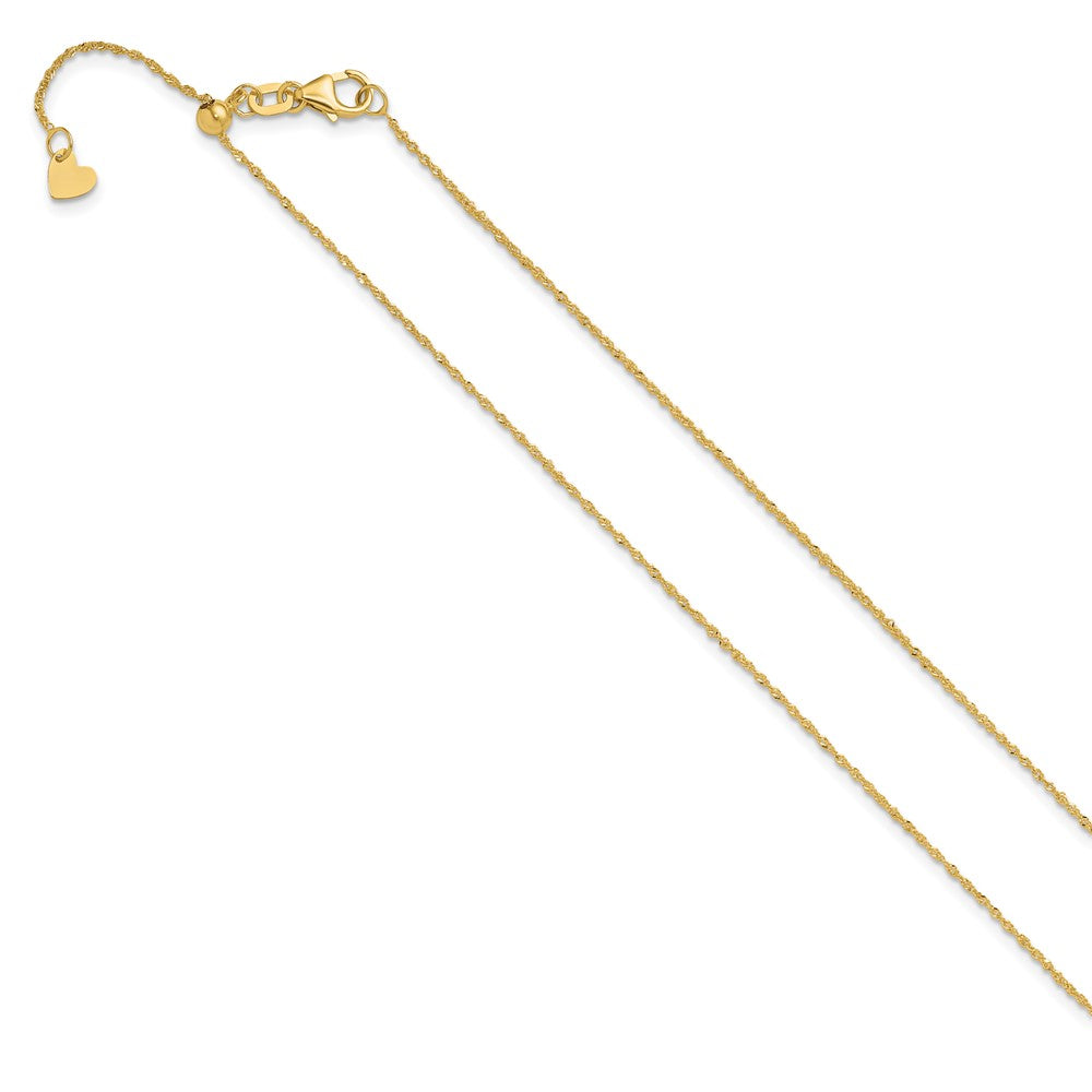 FJC Finejewelers 14 kt Yellow Gold Adjustable Sparkle Singapore Chain 22 Inches x 0.95 mm