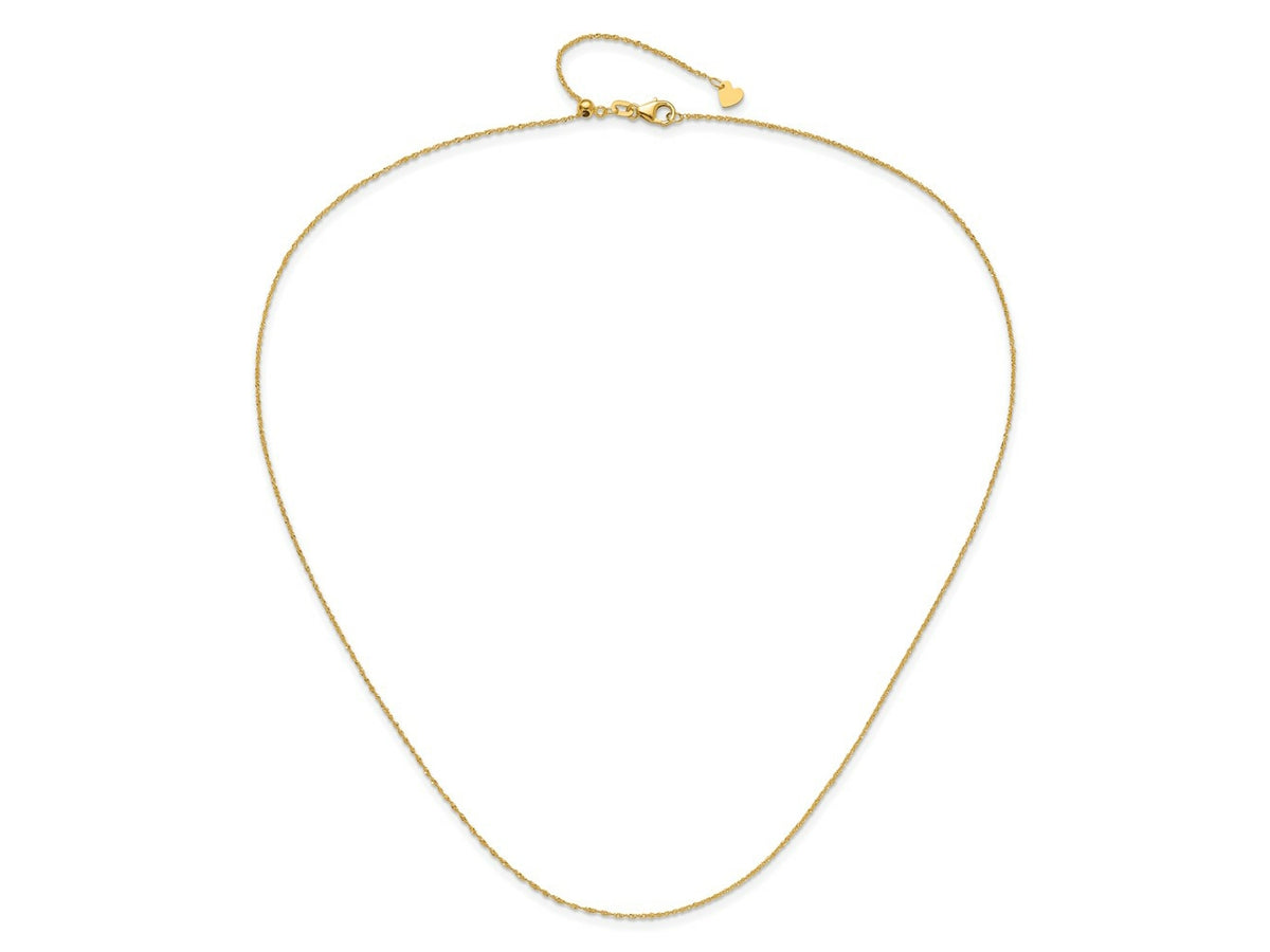 FJC Finejewelers 14 kt Yellow Gold Adjustable Sparkle Singapore Chain 22 Inches x 0.95 mm