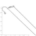 FJC Finejewelers 14 kt White Gold Adjustable .95mm Sparkle Singapore Chain 22 Inches x 0.95 mm