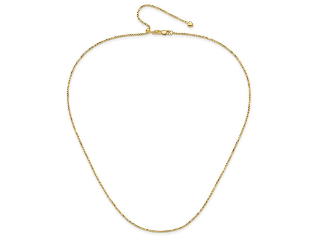FJC Finejewelers 14 kt Yellow Gold Adjustable Round Box Chain 22 Inches x 1.35 mm