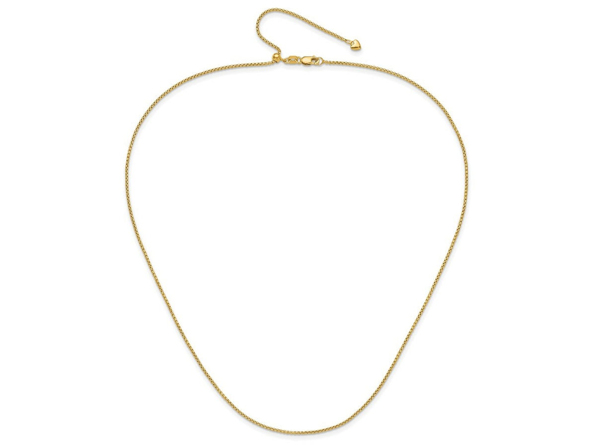 FJC Finejewelers 14 kt Yellow Gold Adjustable Round Box Chain 22 Inches x 1.35 mm