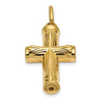 FJC Finejewelers 14 kt Yellow Gold Cross Ash Holder Charm 25 x 15 mm
