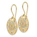 FJC Finejewelers 14 kt Two Tone Gold Two-tone Greek Key Dangle Earrings 34 mm x 19 mm