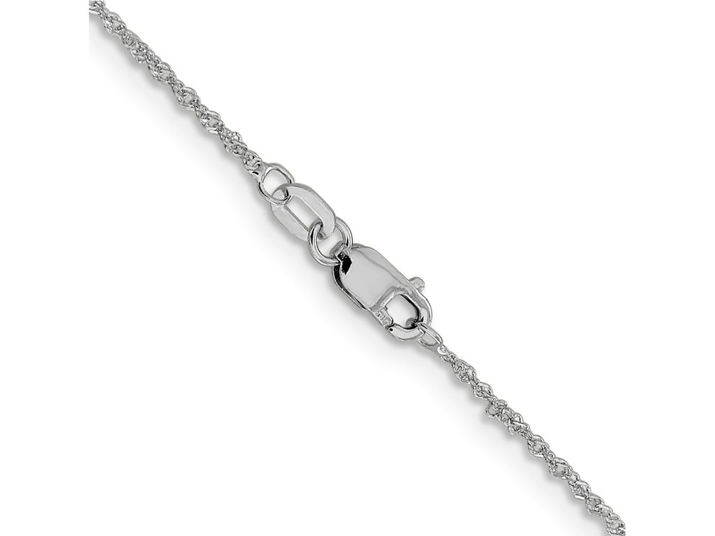 FJC Finejewelers 14 kt White Gold Sparkle Singapore Chain 22 Inches x 1 mm