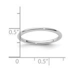 FJC Finejewelers 10 kt White Gold 1.2mm Half Round Stackable Band Ring
