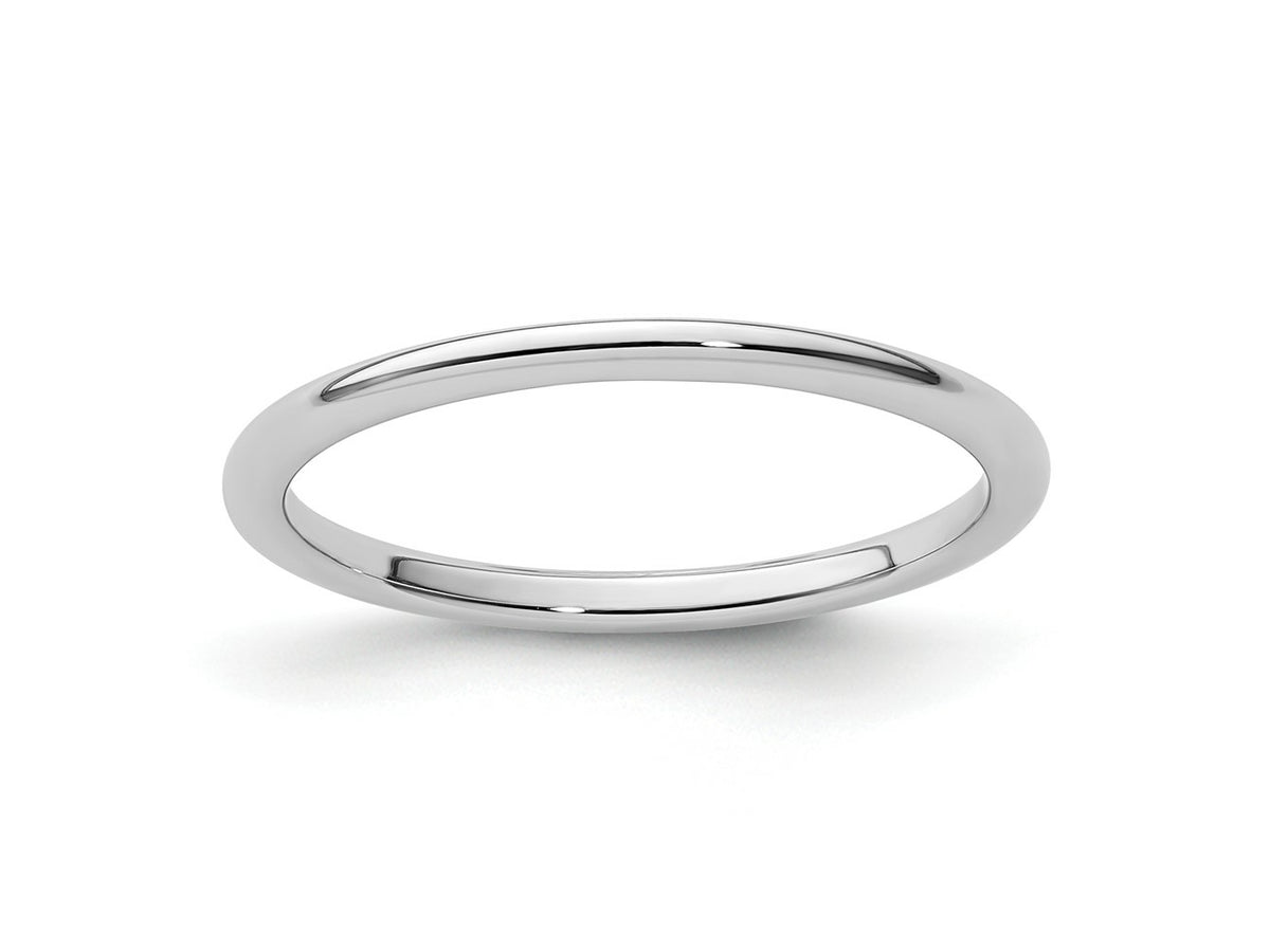 FJC Finejewelers 10 kt White Gold 1.2mm Half Round Stackable Band Ring