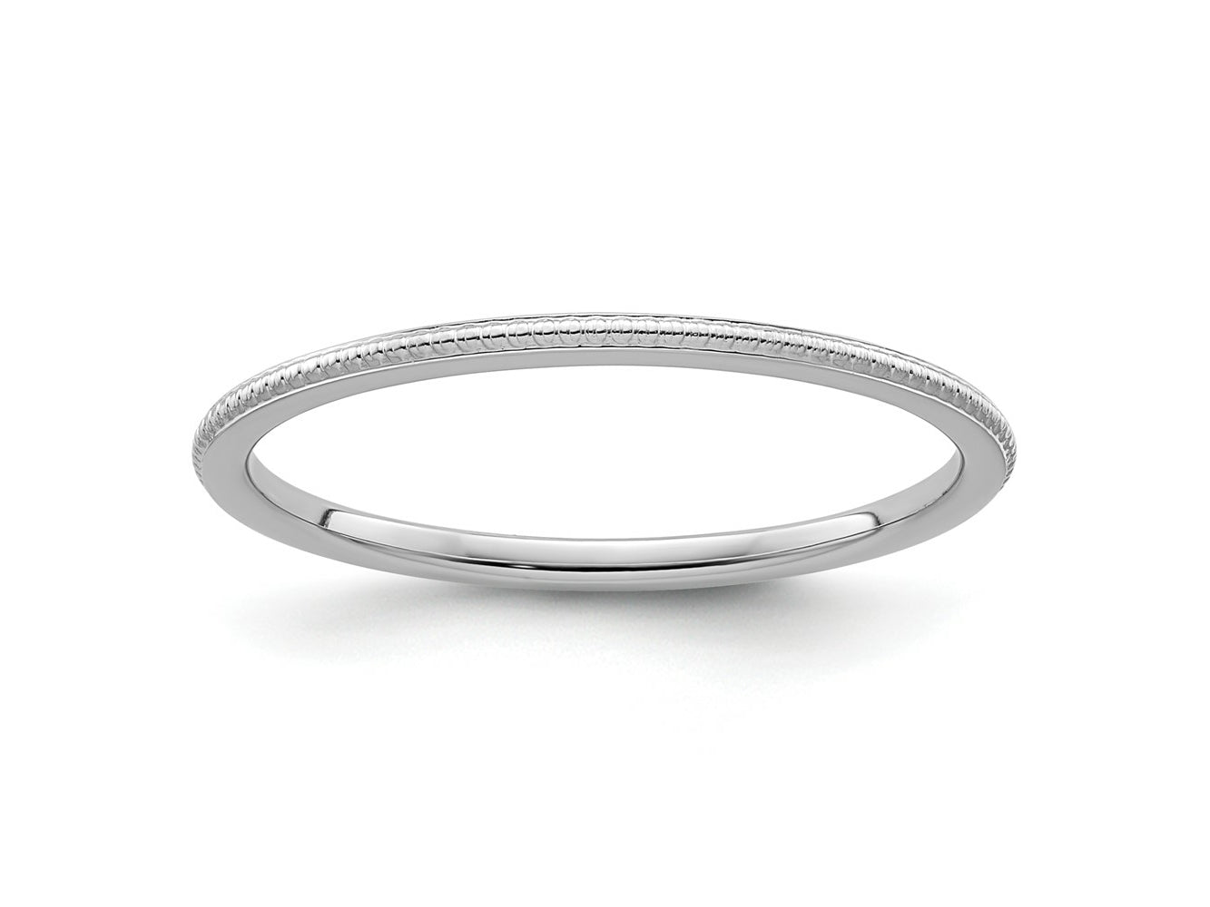 FJC Finejewelers 10 kt White Gold 1.2mm Bead Stackable Band Ring