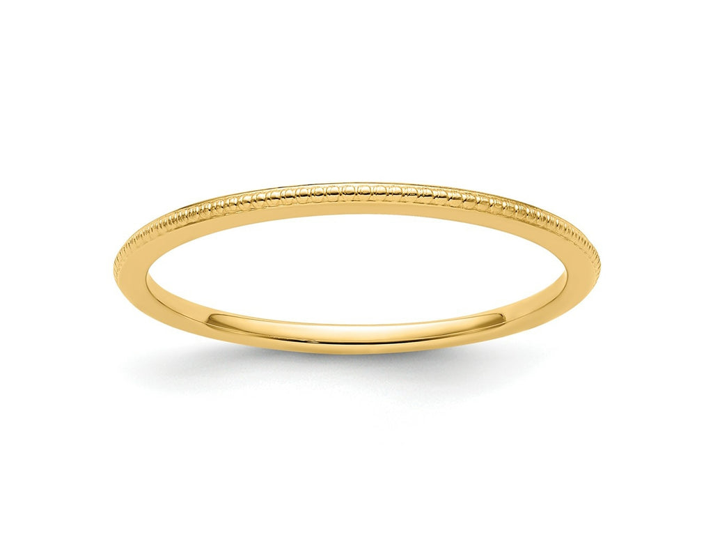 FJC Finejewelers 10 kt Yellow Gold 1.2mm Bead Stackable Band Size Ring