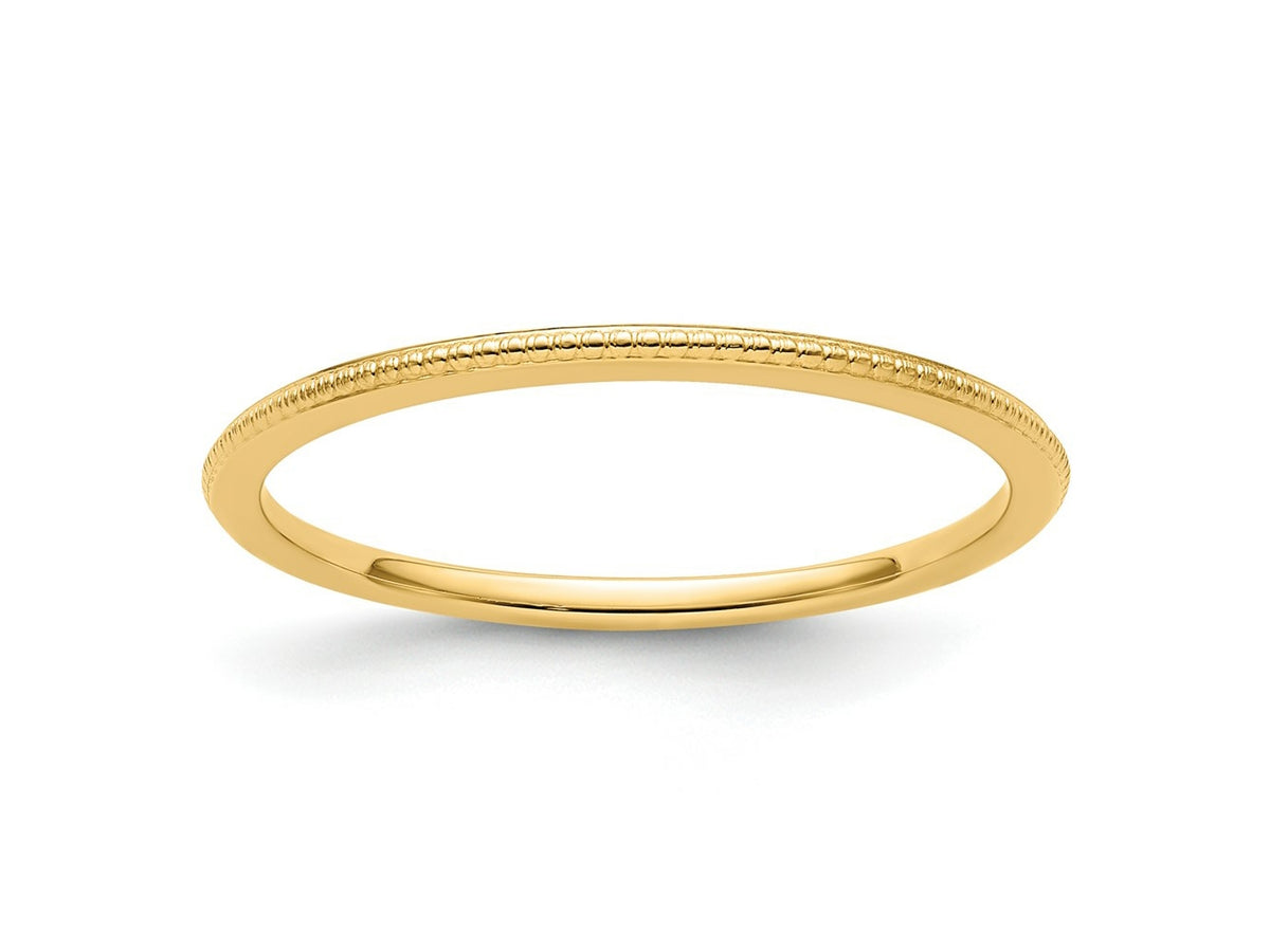 FJC Finejewelers 10 kt Yellow Gold 1.2mm Bead Stackable Band Size Ring