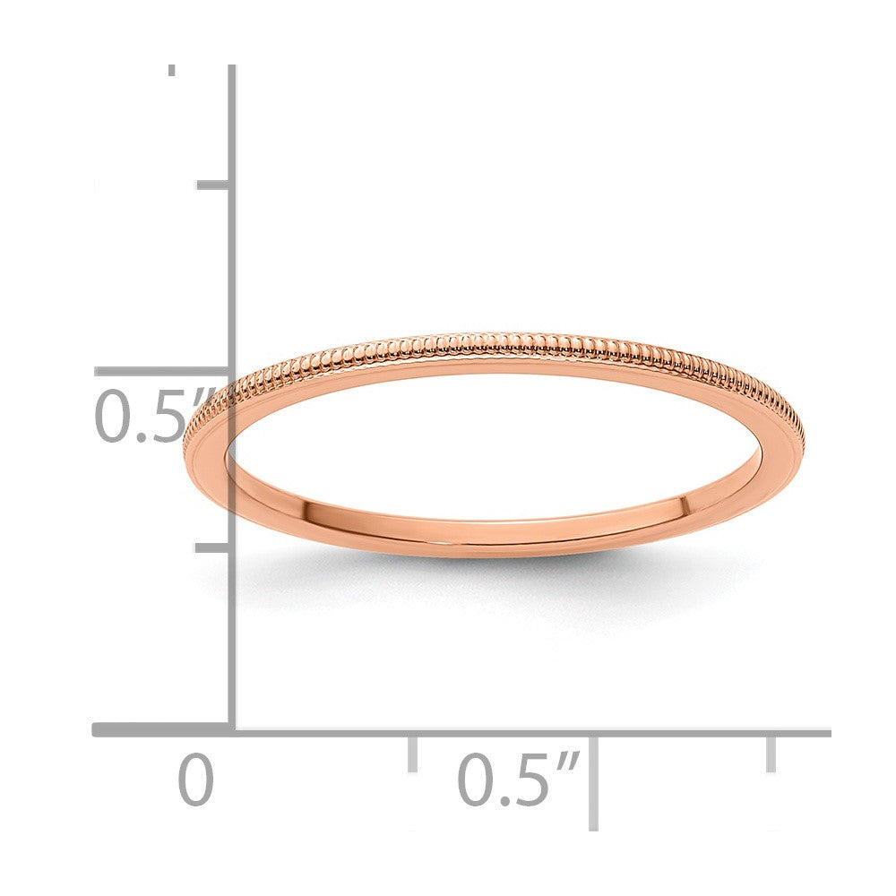 FJC Finejewelers 10 kt Rose Gold 1.2mm Milgrain Stackable Band Ring