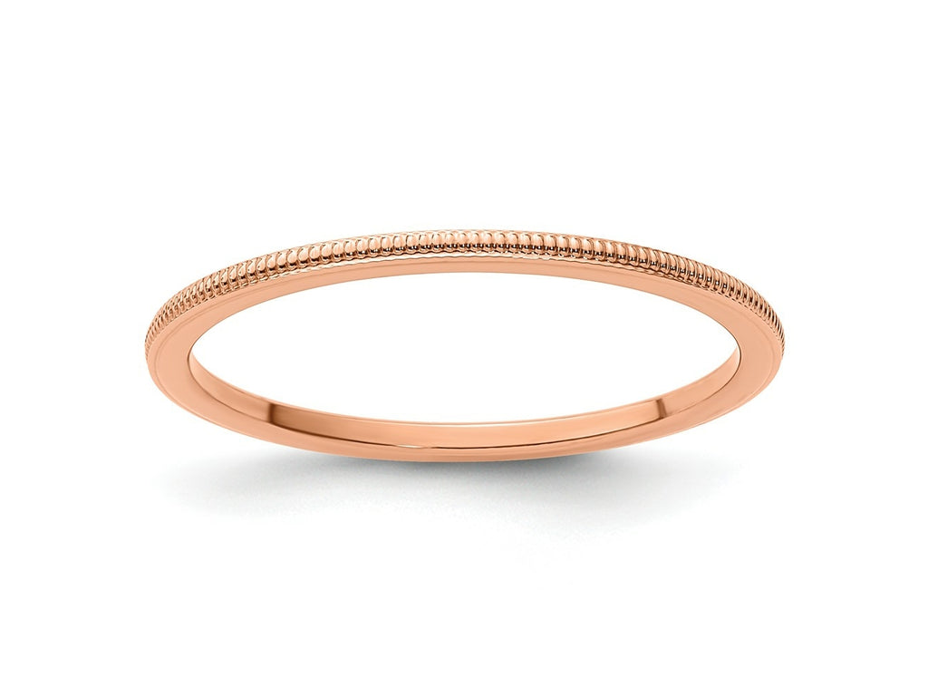 FJC Finejewelers 10 kt Rose Gold 1.2mm Milgrain Stackable Band Ring