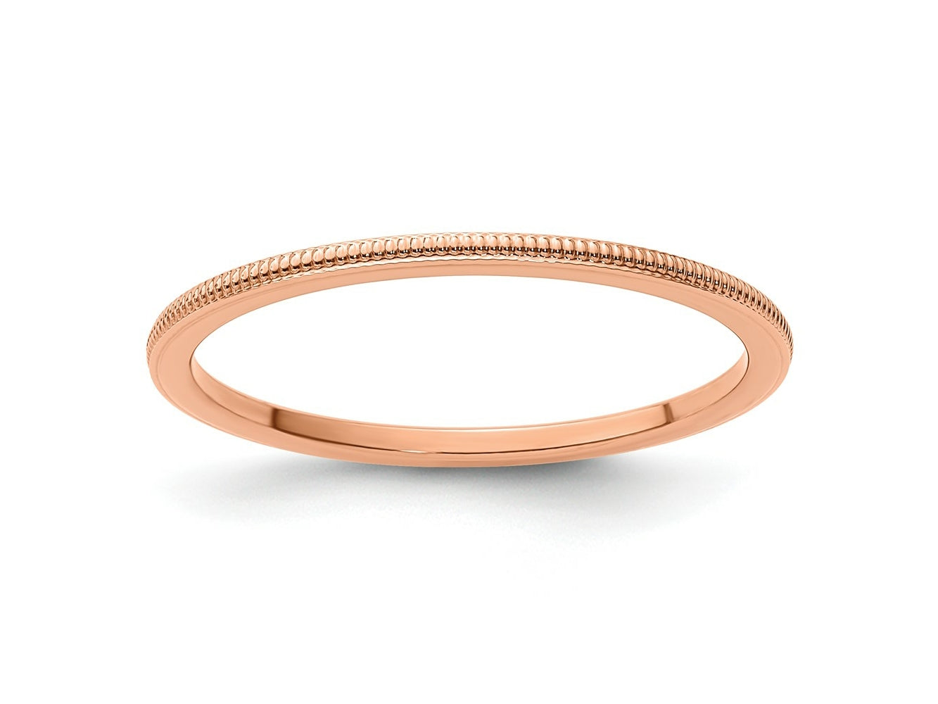 FJC Finejewelers 10 kt Rose Gold 1.2mm Milgrain Stackable Band Ring