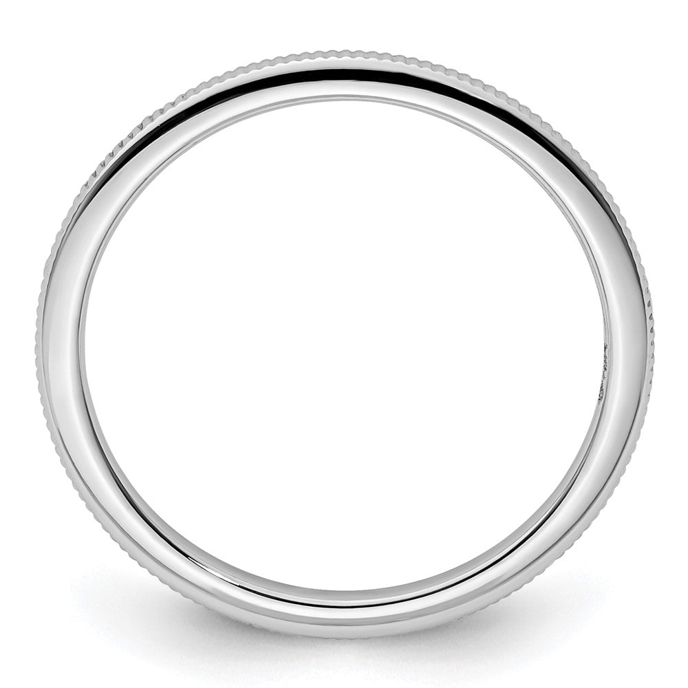 FJC Finejewelers 10 kt White Gold 1.2mm Milgrain Stackable Band Ring
