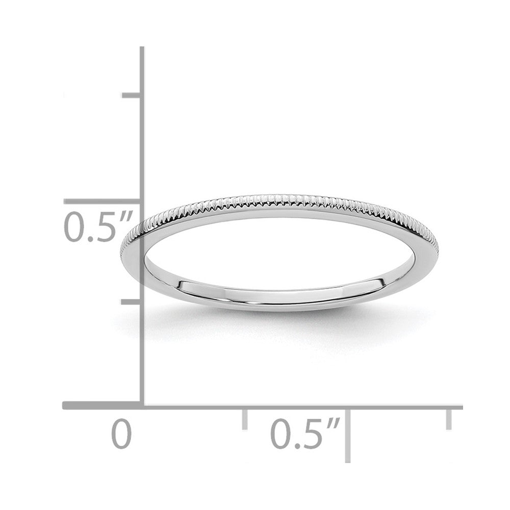 FJC Finejewelers 10 kt White Gold 1.2mm Milgrain Stackable Band Ring