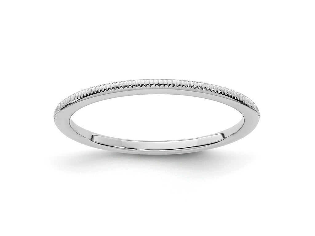 FJC Finejewelers 10 kt White Gold 1.2mm Milgrain Stackable Band Ring