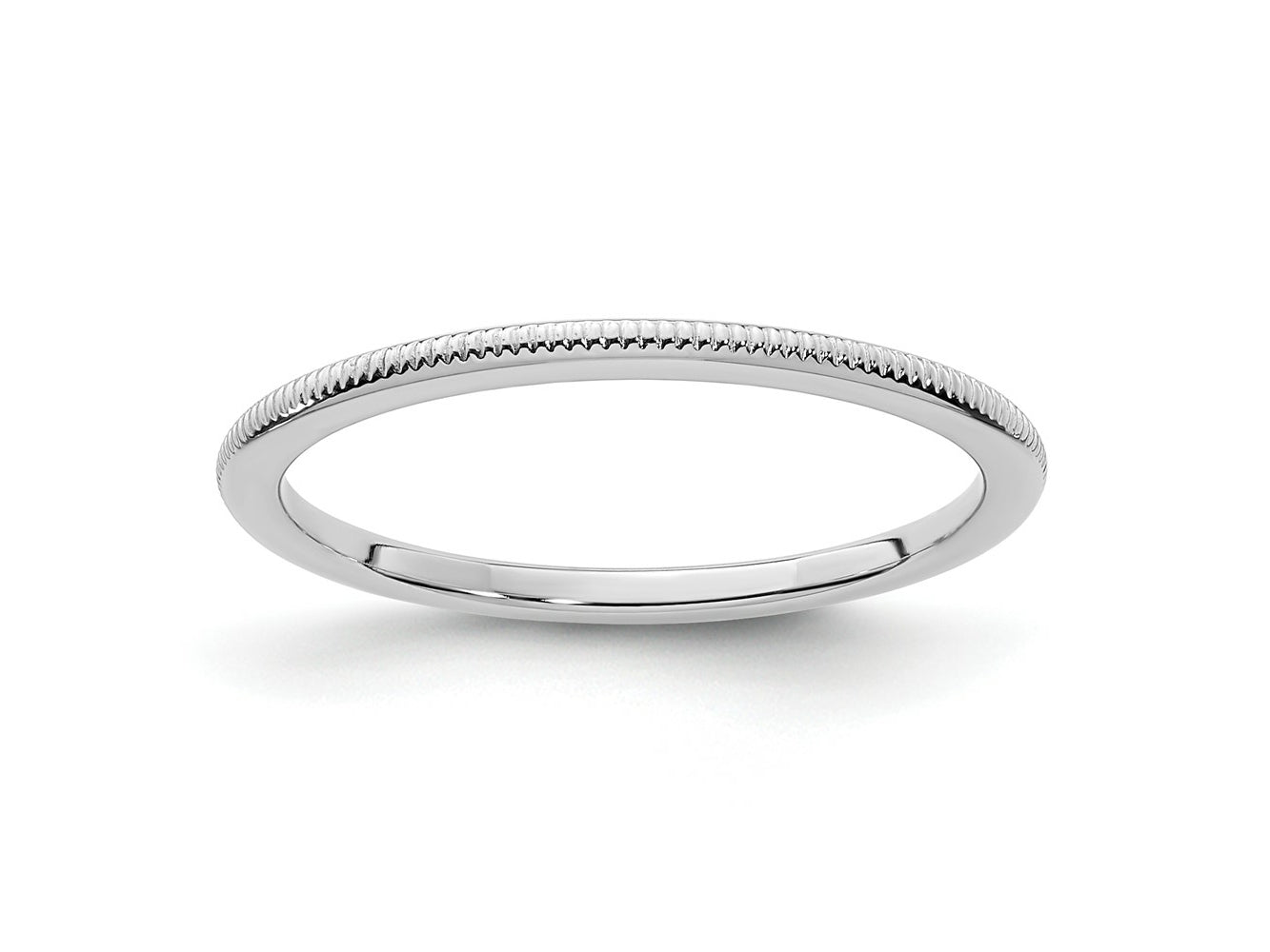 FJC Finejewelers 10 kt White Gold 1.2mm Milgrain Stackable Band Ring