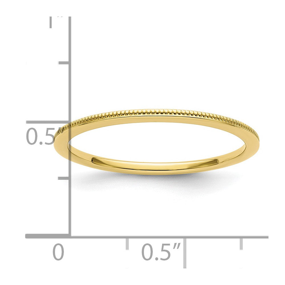 FJC Finejewelers 10 kt Yellow Gold 1.2mm Milgrain Stackable Band Ring