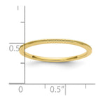 FJC Finejewelers 10 kt Yellow Gold 1.2mm Milgrain Stackable Band Ring