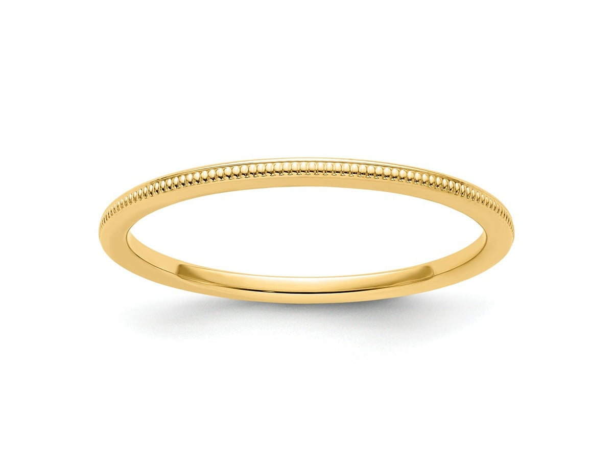FJC Finejewelers 10 kt Yellow Gold 1.2mm Milgrain Stackable Band Ring