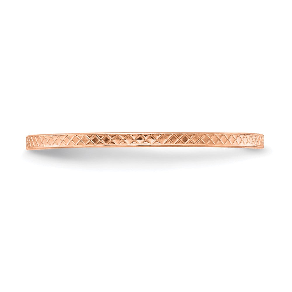 FJC Finejewelers 10 kt Rose Gold 1.2mm Criss-Cross Pattern stackable Band Ring
