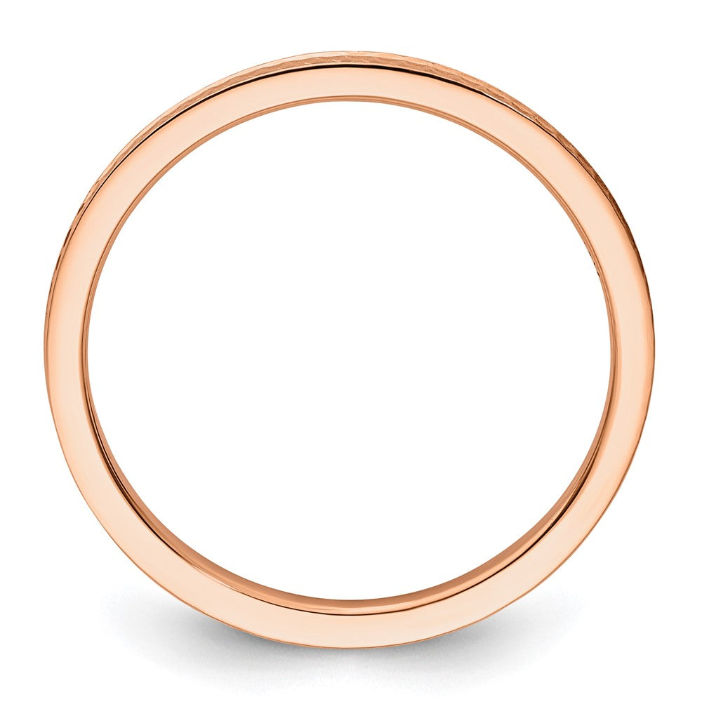 FJC Finejewelers 10 kt Rose Gold 1.2mm Criss-Cross Pattern stackable Band Ring