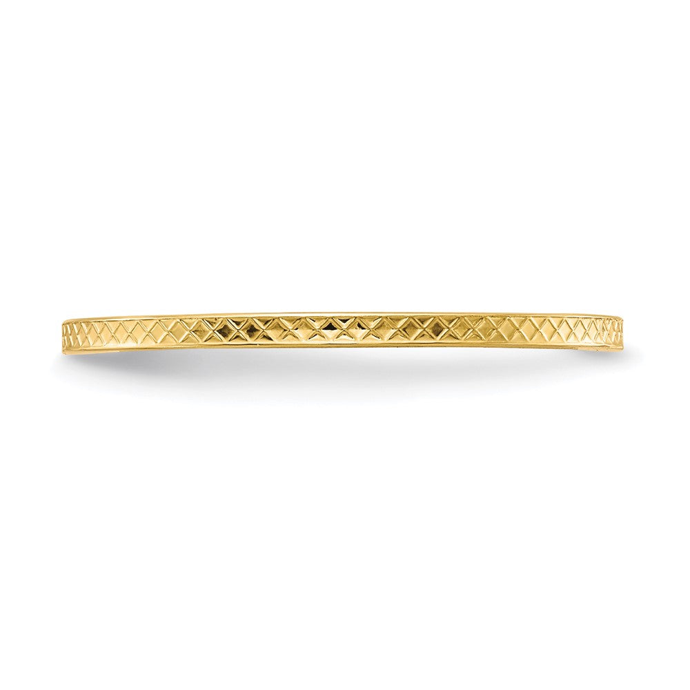 FJC Finejewelers 10 kt Yellow Gold 1.2mm Criss-Cross Pattern Stackable Band Ring