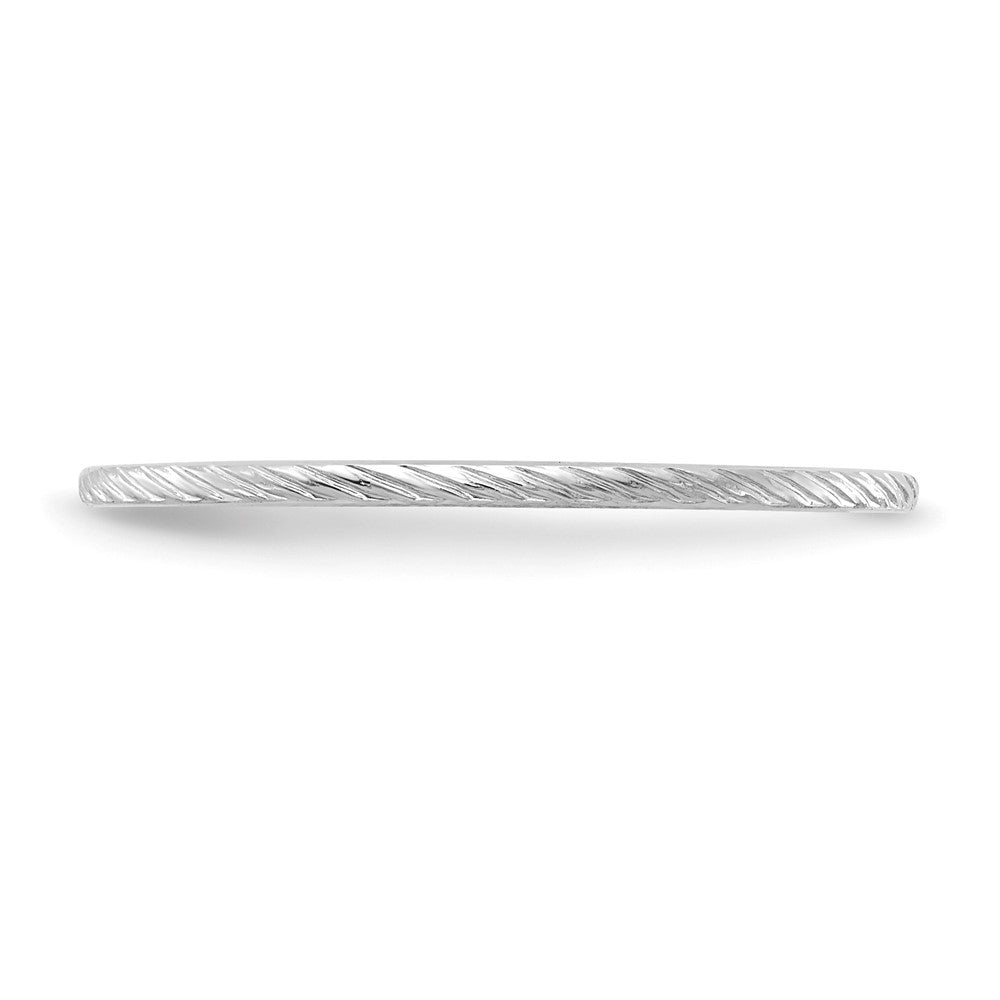 FJC Finejewelers 10 kt White Gold 1.2mm Twisted Wire Pattern Stackable Band Ring
