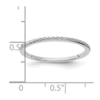 FJC Finejewelers 10 kt White Gold 1.2mm Twisted Wire Pattern Stackable Band Ring