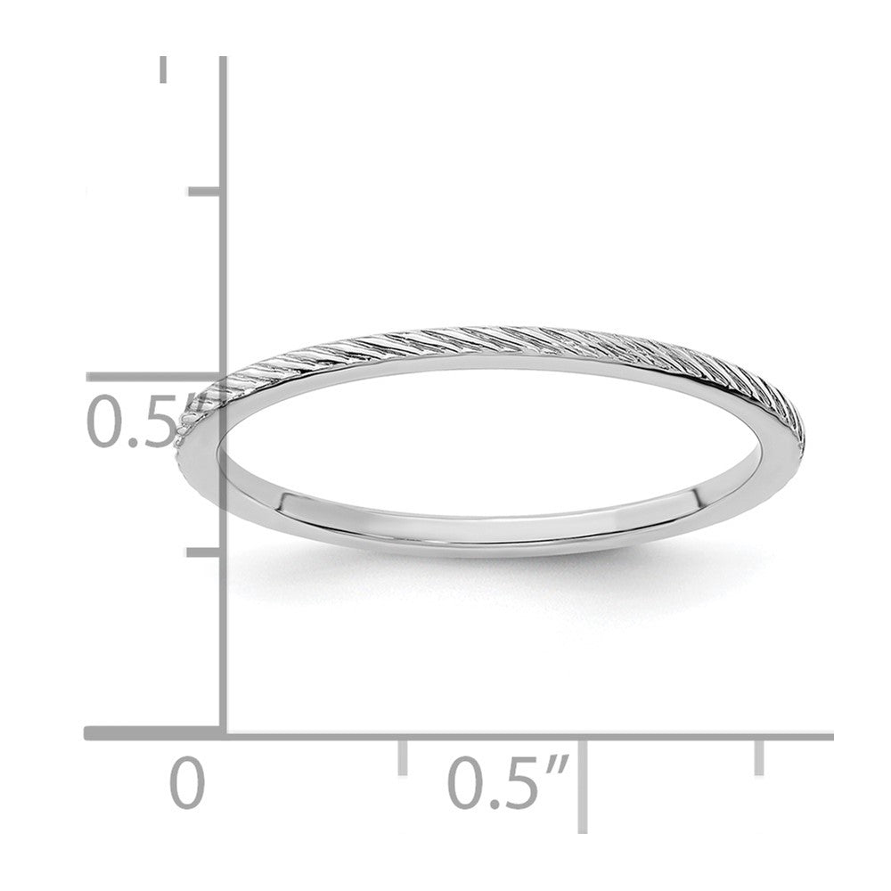 FJC Finejewelers 10 kt White Gold 1.2mm Twisted Wire Pattern Stackable Band Ring