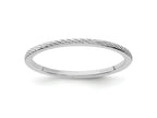FJC Finejewelers 10 kt White Gold 1.2mm Twisted Wire Pattern Stackable Band Ring
