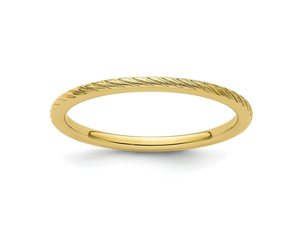 FJC Finejewelers 10 kt Yellow Gold 1.2mm Twisted Wire Pattern Stackable Band Ring