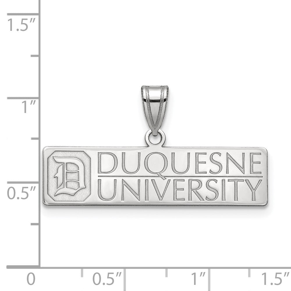 LogoArt 10 kt White Gold Duquesne University Large Charm 24 x 27 mm
