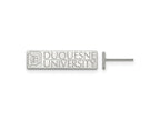 LogoArt 10 kt White Gold Duquesne University Small Post Earrings 12 x 18 mm