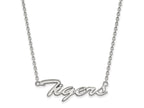 LogoArt 10 kt White Gold Clemson University Tigers Script Pendant Necklace