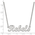 LogoArt 10 kt White Gold University of Mississippi Small Pendant Necklace