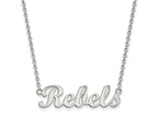LogoArt 10 kt White Gold University of Mississippi Small Pendant Necklace
