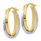 FJC Finejewelers 14 kt Two Tone Gold Two-tone Polished Hinged Hoop Earrings 23 mm x 18 mm