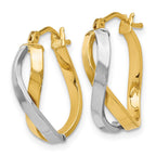 FJC Finejewelers 14 kt Two Tone Gold Two-tone Polished Hinged Hoop Earrings 18 mm x 14 mm