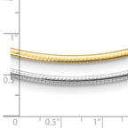 FJC Finejewelers 14 kt Two Tone Gold Bright Cut Two-Tone 2mm Reversible with Adj. Chain Omega Necklace 16 Inches