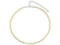 FJC Finejewelers 14 kt Two Tone Gold Bright Cut Two-Tone 2mm Reversible with Adj. Chain Omega Necklace 16 Inches
