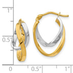 FJC Finejewelers 14 kt Two Tone Gold Two-tone Polished Hinged Hoop Earrings 17 mm x 14 mm