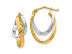 FJC Finejewelers 14 kt Two Tone Gold Two-tone Polished Hinged Hoop Earrings 17 mm x 14 mm
