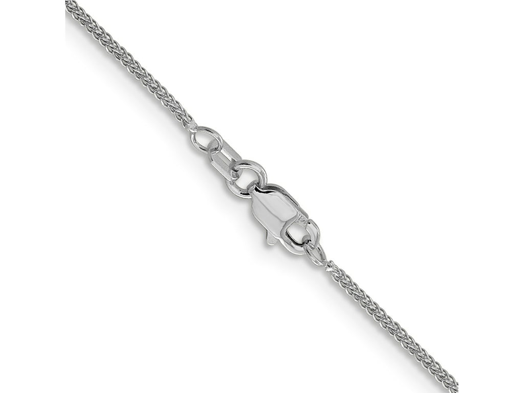 FJC Finejewelers 14 kt White Gold Spiga Bright Cut Quadra Wheat Chain 22 Inches x 0.8 mm