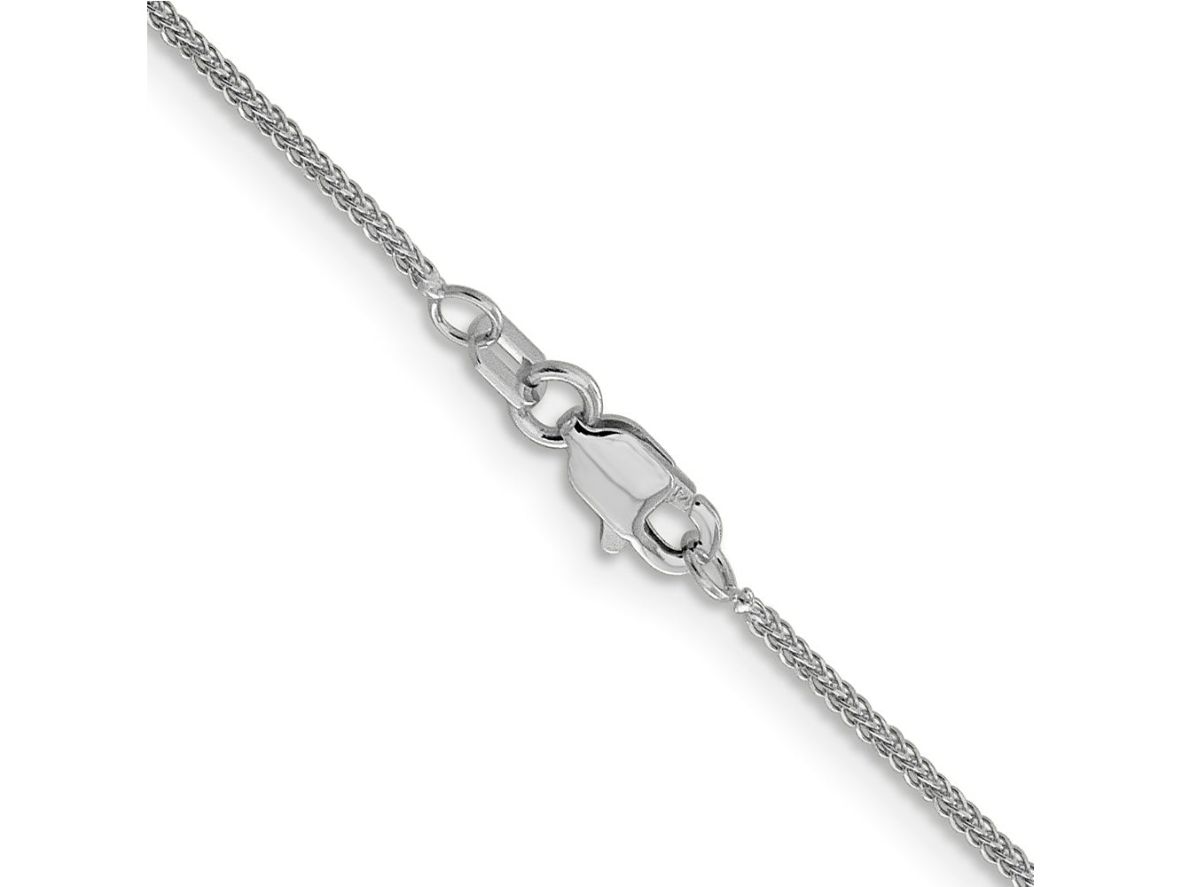 FJC Finejewelers 14 kt White Gold Spiga Bright Cut Quadra Wheat Chain 22 Inches x 0.8 mm