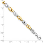 FJC Finejewelers 14 kt Two Tone Gold Fancy Bright Cut Bracelet 7 Inches