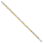 FJC Finejewelers 14 kt Two Tone Gold Fancy Bright Cut Bracelet 7 Inches