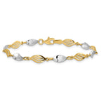 FJC Finejewelers 14 kt Two Tone Gold Fancy Bracelet 7 Inches