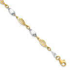 FJC Finejewelers 14 kt Two Tone Gold Fancy Bracelet 7 Inches