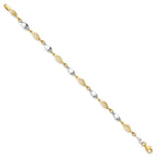 FJC Finejewelers 14 kt Two Tone Gold Fancy Bracelet 7 Inches
